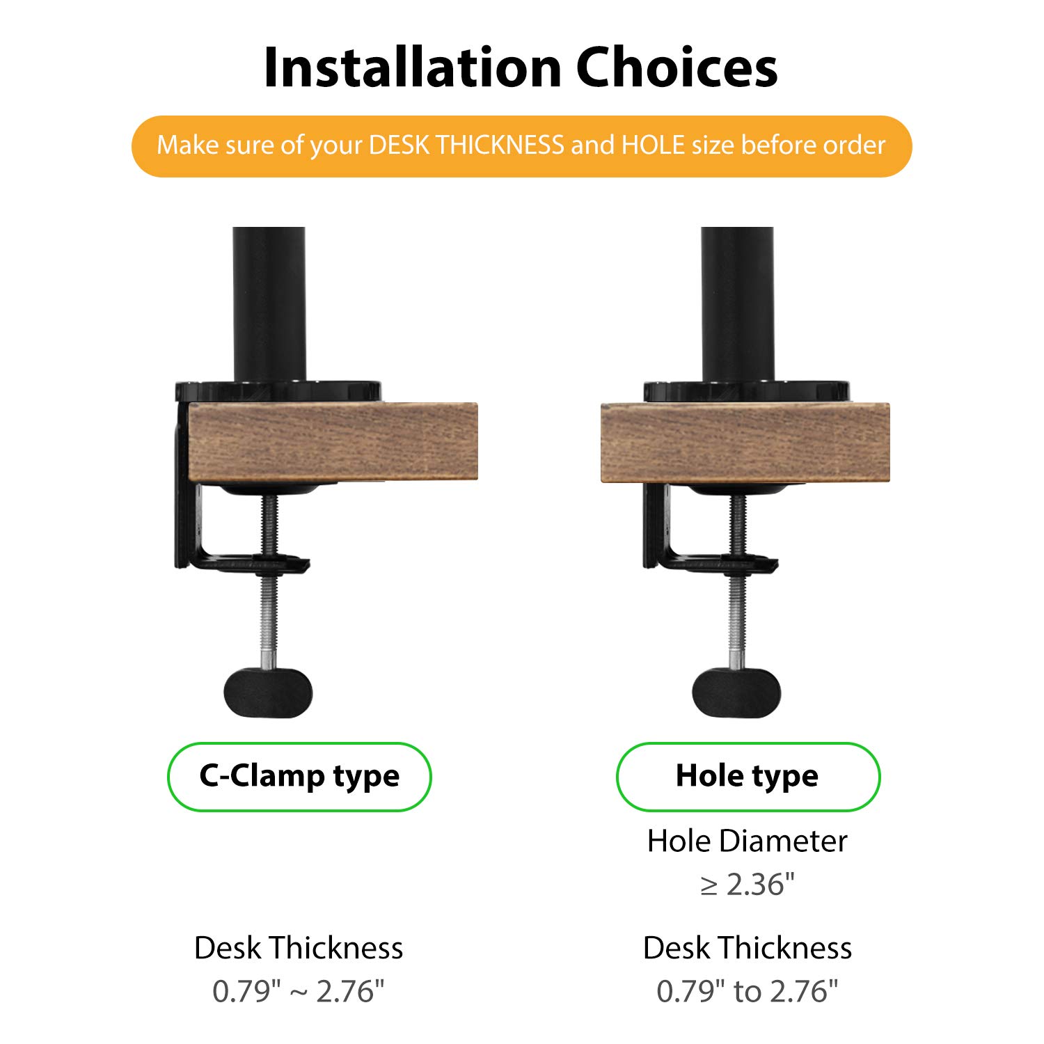 Viozon Adjustable Gas Spring Monitor Arm Stand with Laptop Tray - Heavy Duty Desk Mount for 17-32 Inch Computer Screens & 12-17 Inch Laptops - Perfect for Home Office, Gaming Setup and Workspace Ergonomics