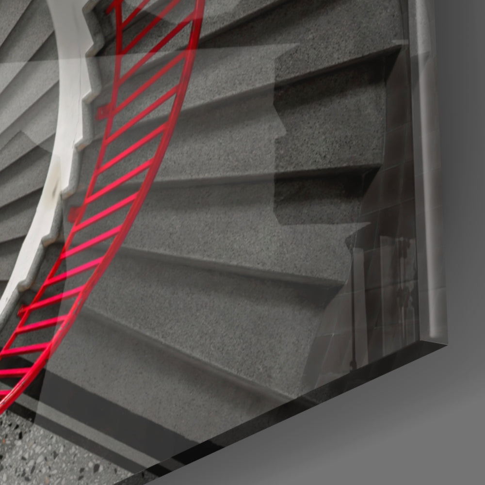 Red Staircase - Modern Home Decor for Living Room, Bedroom & Office | Durable & Stylish Design for Indoor Spaces