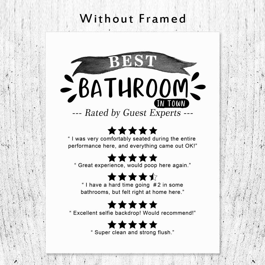 Funny Bathroom Wall Decor - 8x10 Inch Quote for Home & Office