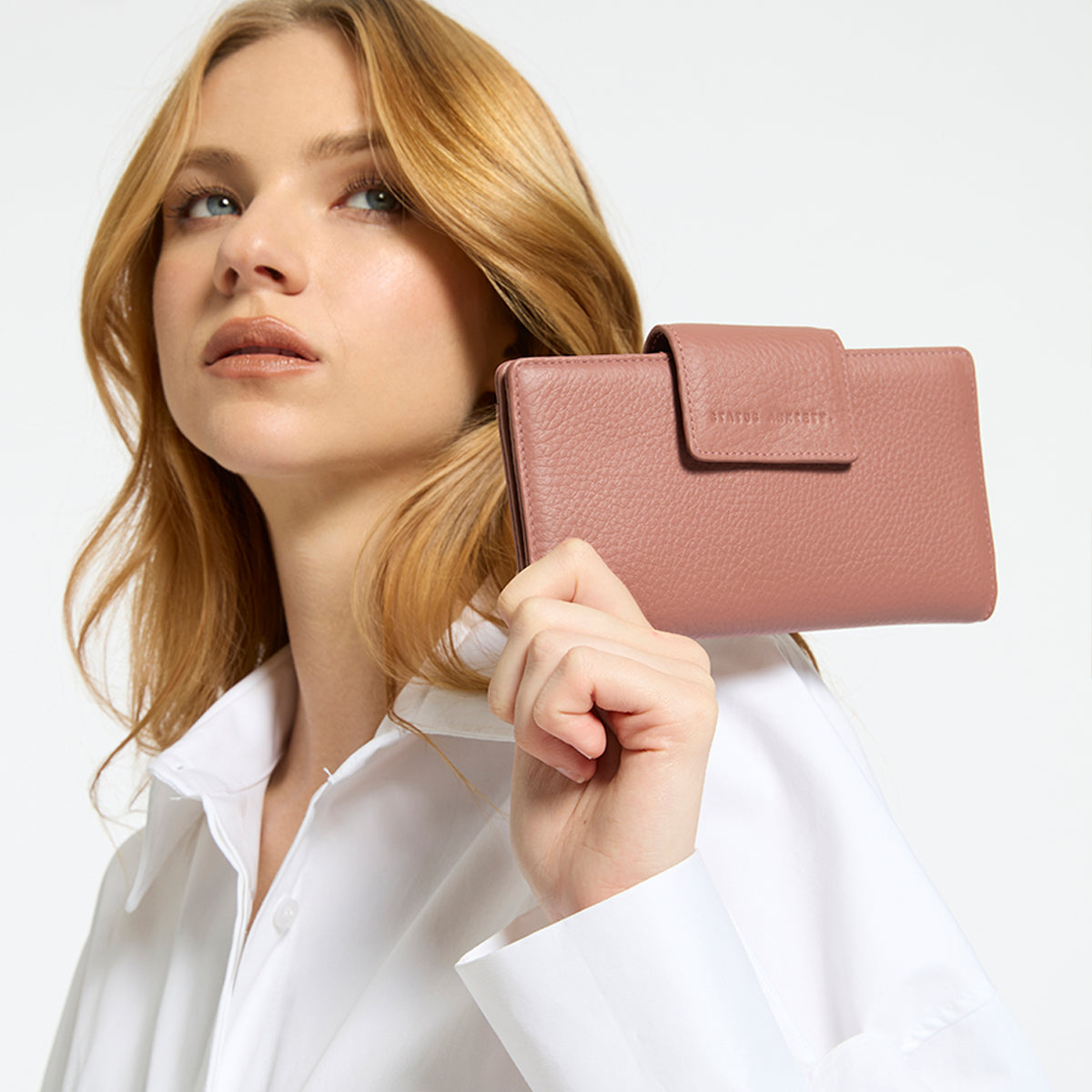 Ruins Wallet for Women - Dusty Rose Genuine Leather Slim Card Holder | Perfect for Everyday Use, Travel & Minimalist Lifestyle