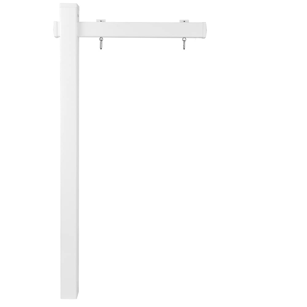 VINGLI 6ft Vinyl PVC Real Estate Sign Post - Durable Yard Post for Sale Signs, Hanging Ads & Outdoor Advertising - White (2 Pack) - Perfect for Realtors, Open Houses & Property Listings