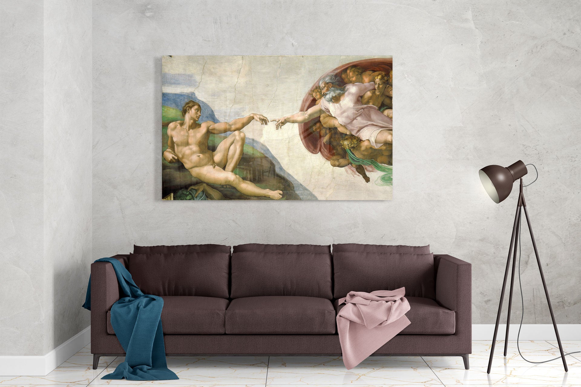 The Creation of Adam by Michelangelo - Famous Renaissance Art Print for Home Decor & Office Wall Art - Perfect for Living Rooms, Bedrooms & Gifts