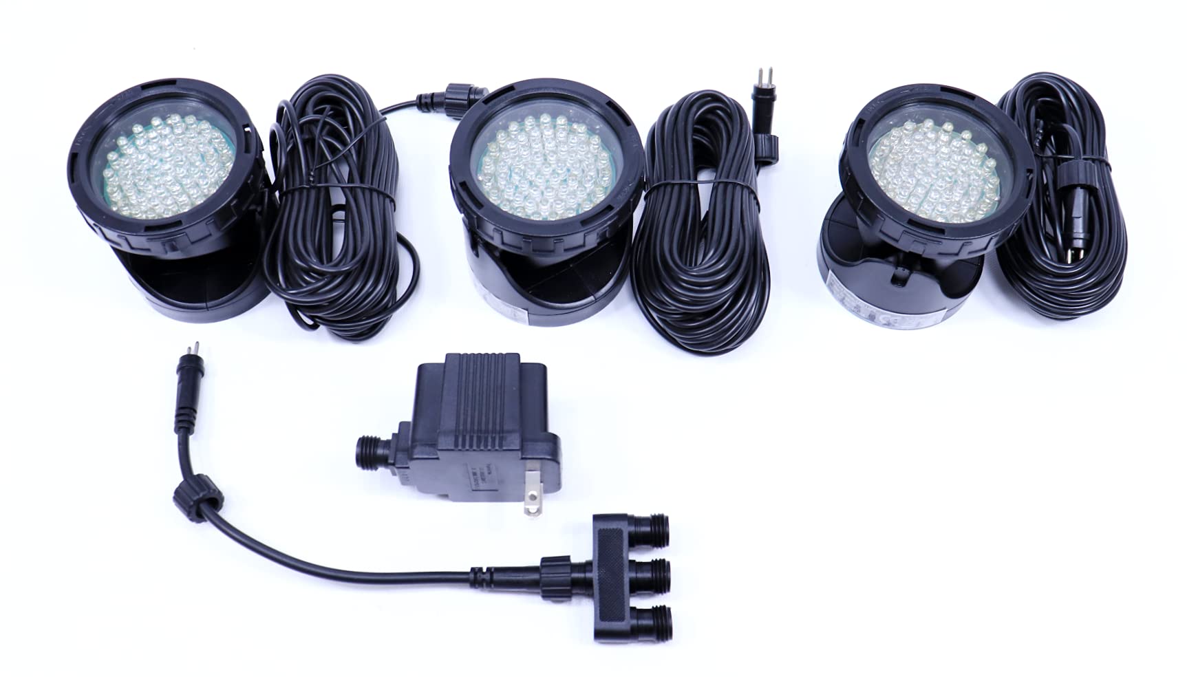 Ocean Mist QL34-60Cx3 Magic Pond LED Landscape Lighting - 60 Color Changing Spotlights (3-Pack) for Water Features, Garden Decor & Outdoor Accent Lighting