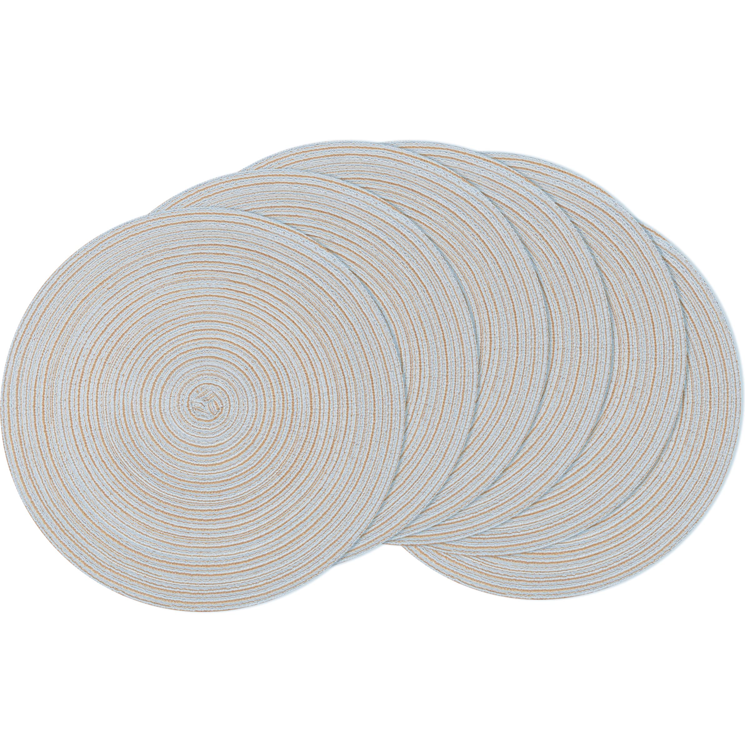 POQGLFT Round Braided Placemats Set of 6, 15 Inch Woven Table Mats for Dining - Elegant Placemats for Round Tables, Kitchen, and Home Decor | Perfect for Dinner Parties, Holidays, and Everyday Use