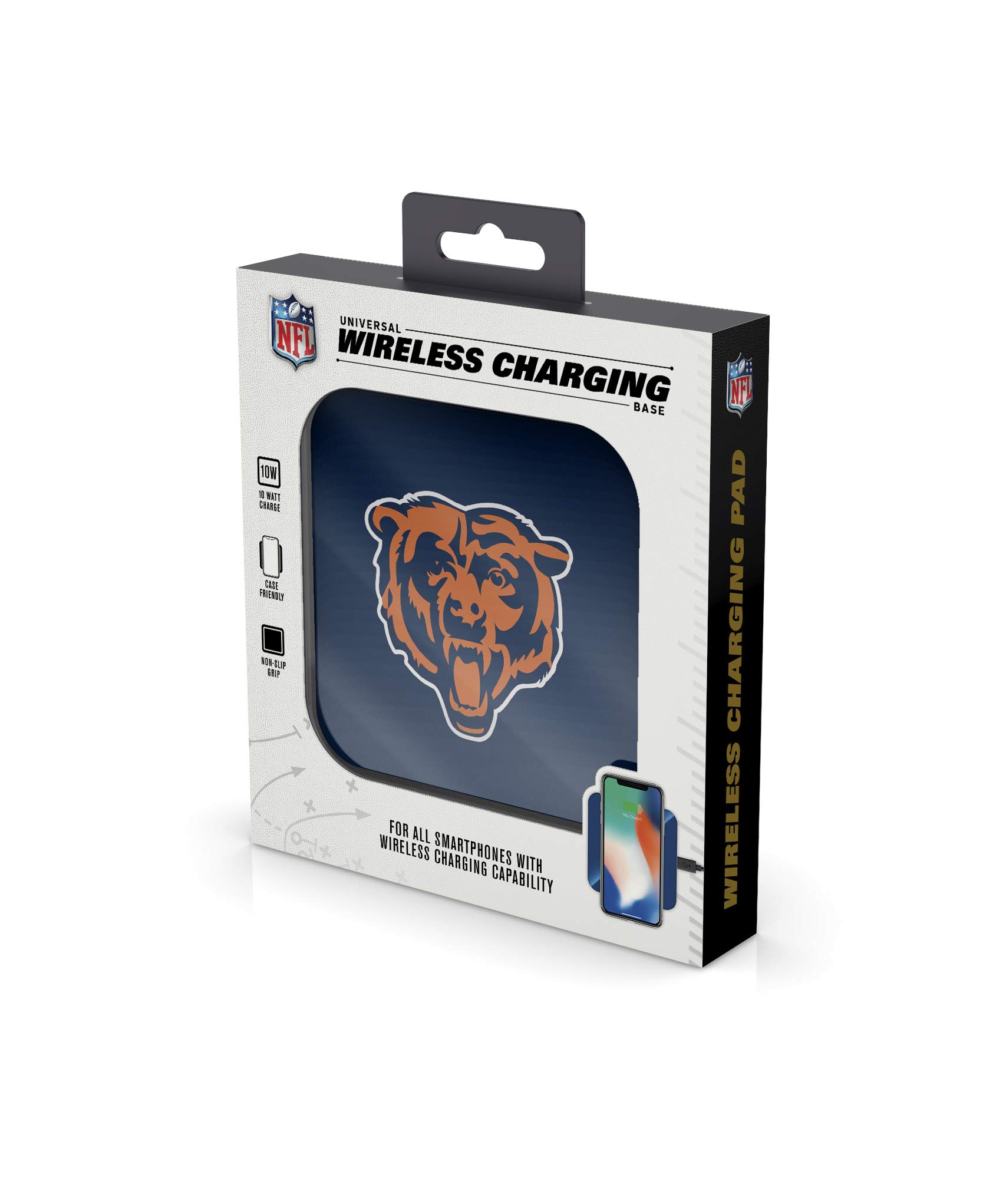 SOAR NFL Team Logo Wireless Charging Pad V.2 - Fast Qi-Certified Phone Charger for iPhone & Android - Perfect for Home, Office & Car Use