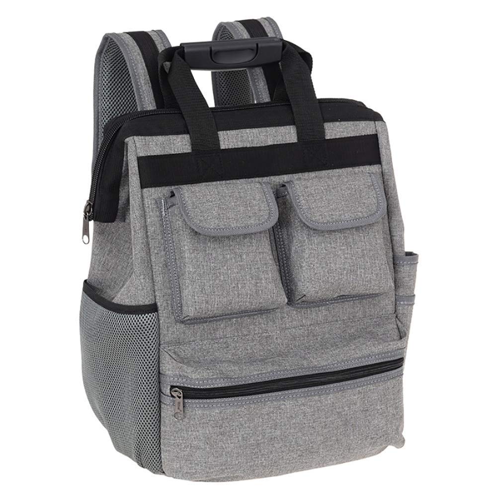 Professional Electrician Tool Backpack with Multiple Pockets - Heavy Duty Grey Work Backpack for Electricians, Contractors & DIY - Ideal for Job Sites, Construction & Home Repairs