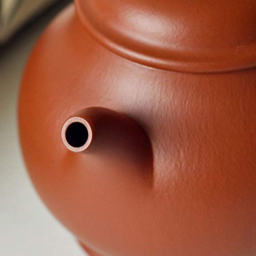 Premium Yixing Purple Clay Handmade Zisha Teapot - Authentic Zhu Ni Pan Hu Design (220ml) for Gongfu Tea Ceremony & Daily Brewing | Traditional Chinese Tea Pot for Oolong, Pu-erh & Black Tea Lovers