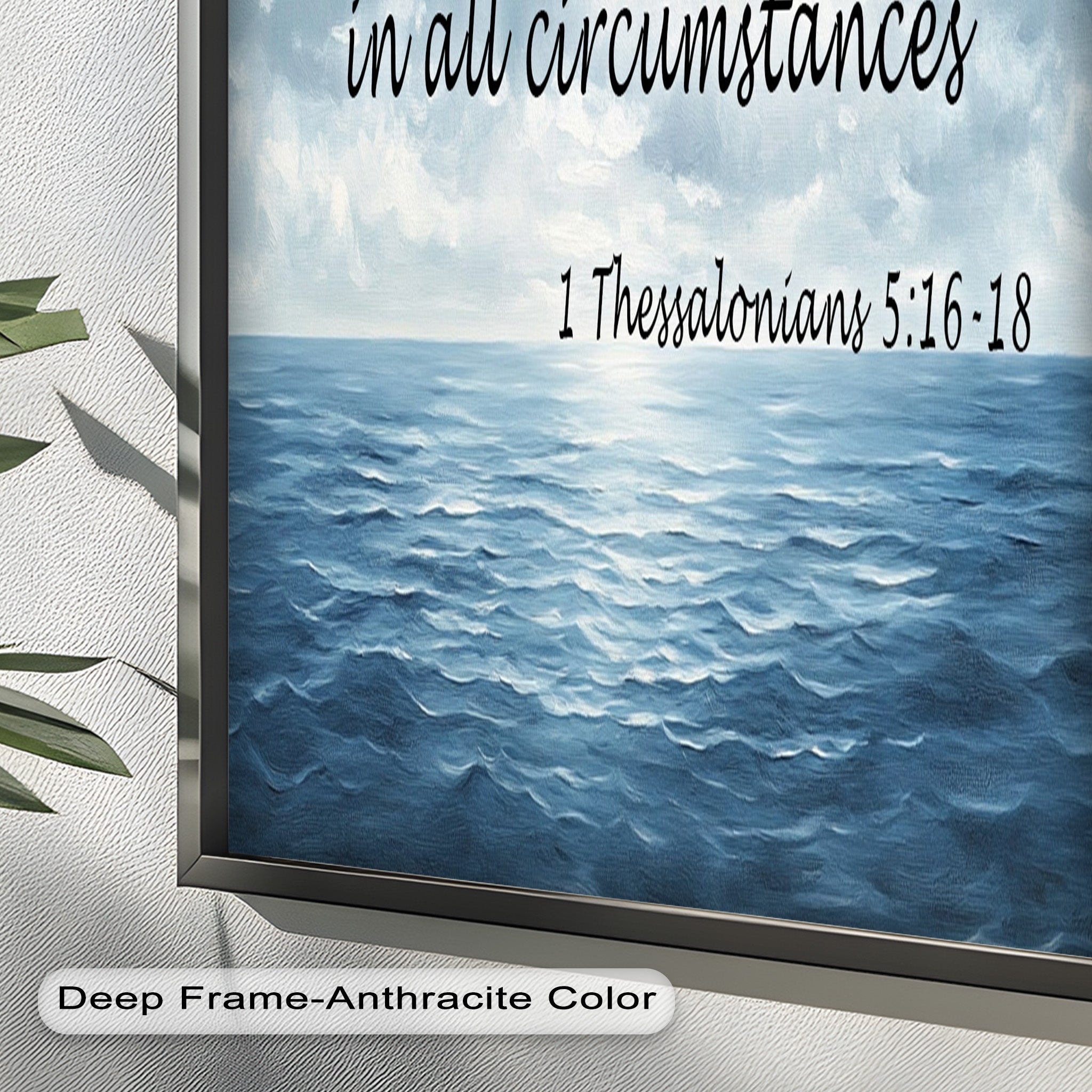 1 Thessalonians 5:16-18 Bible Verse Oil Painting - Rejoice Pray Give Thanks Scripture Wall Art for Christian Home Decor & Church