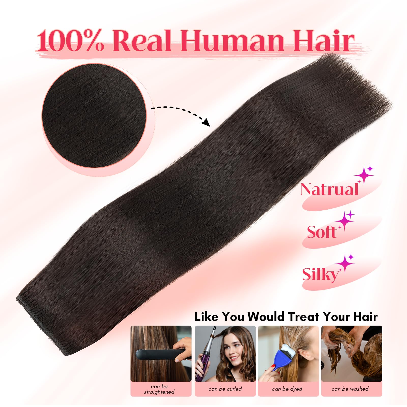 Premium 100% Human Hair Halo Extensions 22