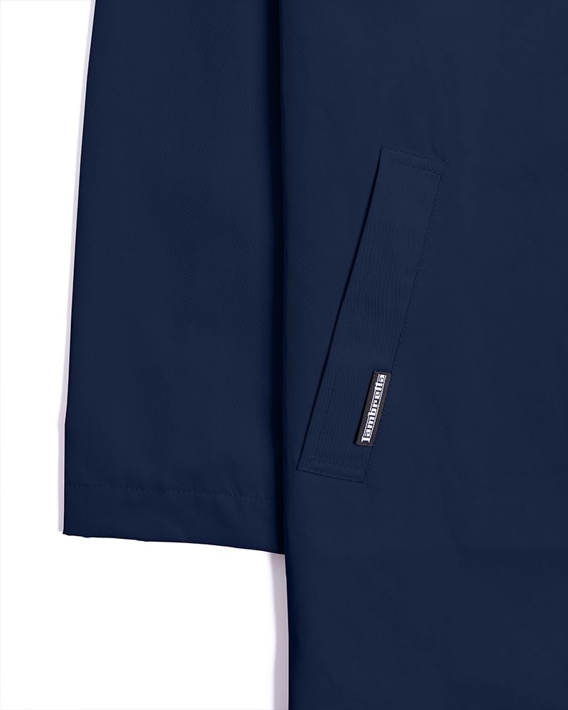Lambretta Men's Wool Blend Mac Coat - Classic Water-Resistant Trench Coat for Business, Travel & Fall Fashion
