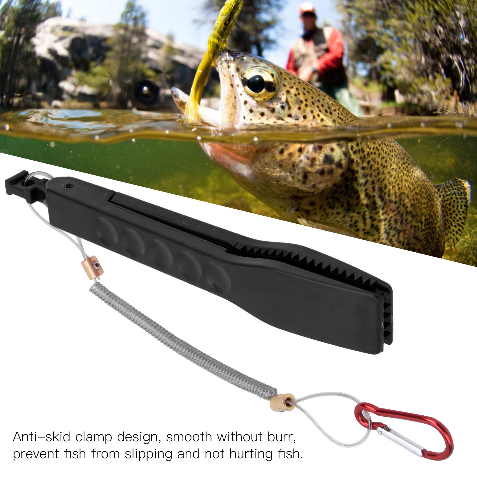 Premium Fishing Clip with Pull-Out Switch Design - Durable Plastic Fish Grip Tool for Anglers - Perfect for Catch & Release Fishing (Black) - Ideal for Freshwater, Saltwater & Ice Fishing Adventures