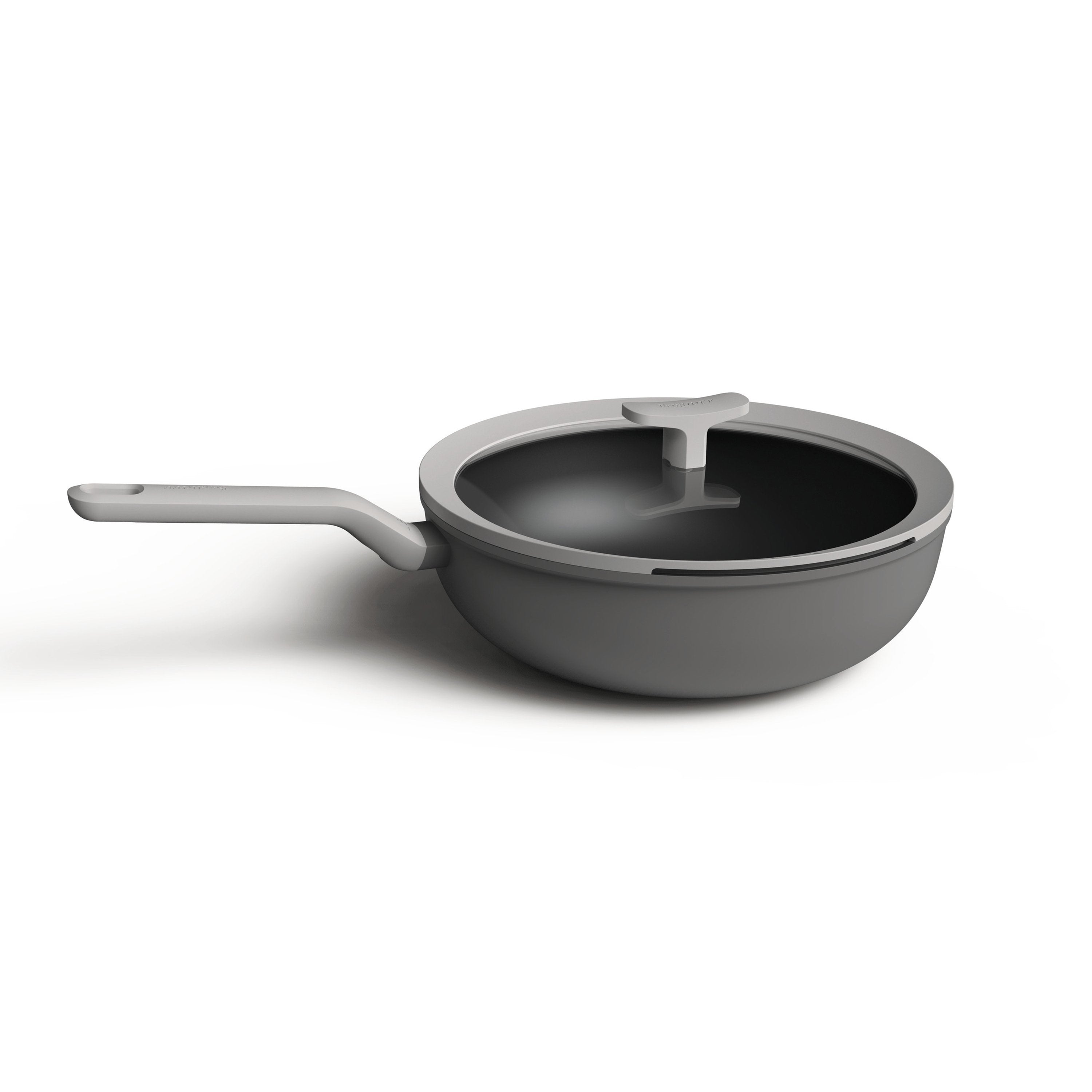 BergHOFF Leo 11-Inch Nonstick Covered Wok Pan, 4.4 Quart Capacity, Grey - Perfect for Stir-Frying, Sauteing & Asian Cooking at Home