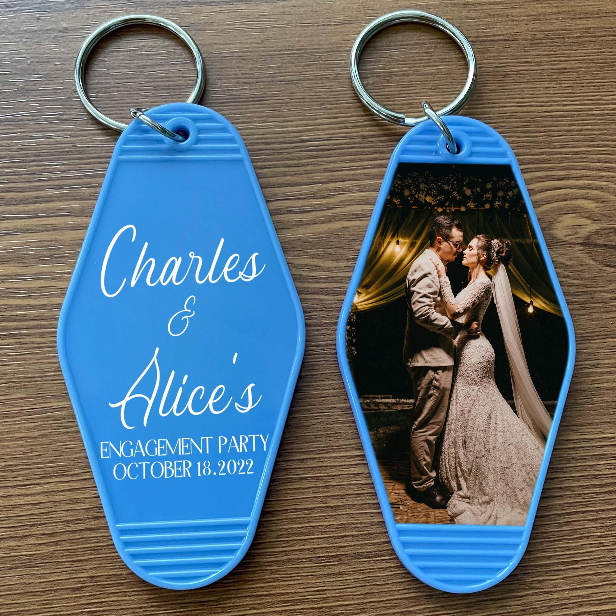 Personalized Wedding Keychains - Custom Engraved Bulk Favors with Logo/Text/Photo - Perfect for Bridal Showers, Receptions & Guest Souvenirs