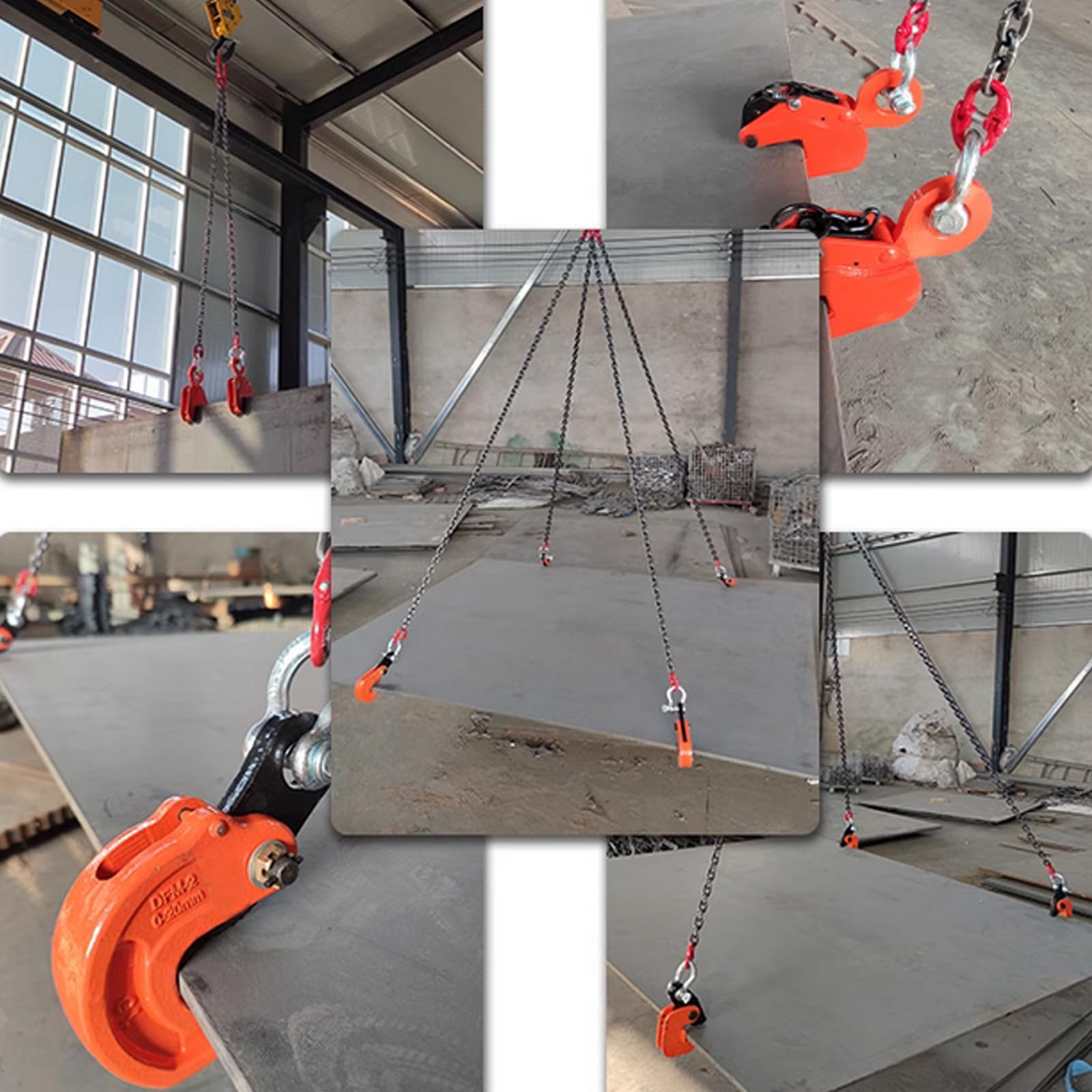 INTBUYING Vertical Plate Lifting Clamp with Lock - 6614lbs Capacity Heavy Duty Steel Plate Clamp for Sheet Metal, Industrial Hoist Hook & Chain Applications - Perfect for Construction, Manufacturing and Warehouse Material Handling