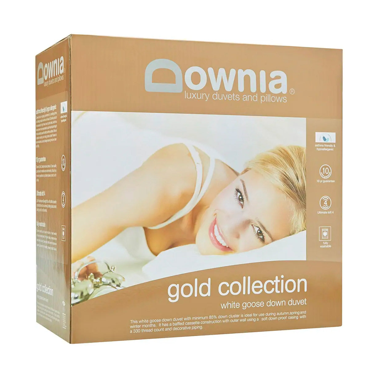 Premium White Goose Down Comforter - Luxury Gold Collection by Downia | Ultra-Soft & Hypoallergenic Bedding for All-Season Comfort in Master Bedrooms & Guest Rooms