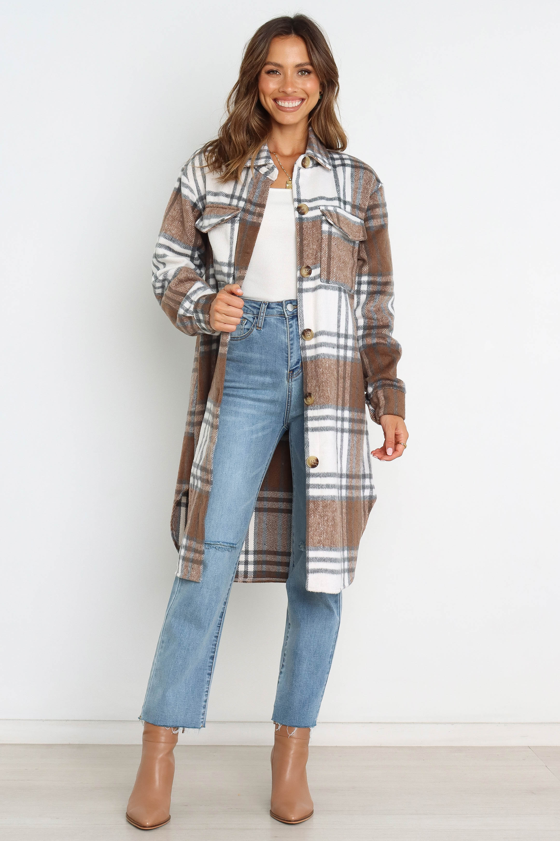Dion Shacket Jacket - Brown Checkered Plaid Overshirt for Men | Casual Layering & Outdoor Wear