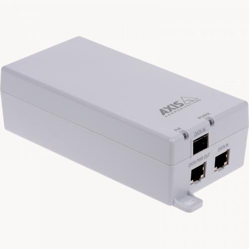 Axis Communications T8154 60W Power over Ethernet (PoE) Midspan with SFP - High-Speed Network Power Supply for IP Cameras, VoIP Phones, and Wireless Access Points