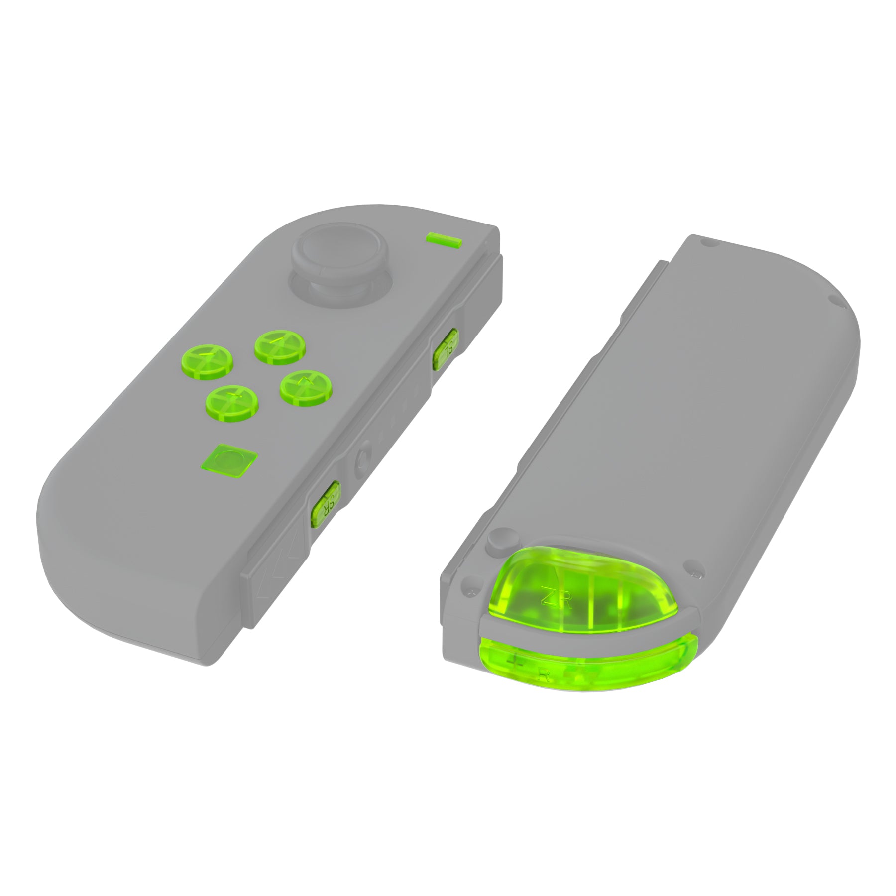 eXtremeRate Clear Lime Green Replacement DIY ABXY Buttons Kit for Nintendo Switch JoyCon & OLED JoyCon - Includes Tools & Directions (Shell Not Included) AJ120 - Perfect for Switch Controller Repair, Customization & Gaming Accessories