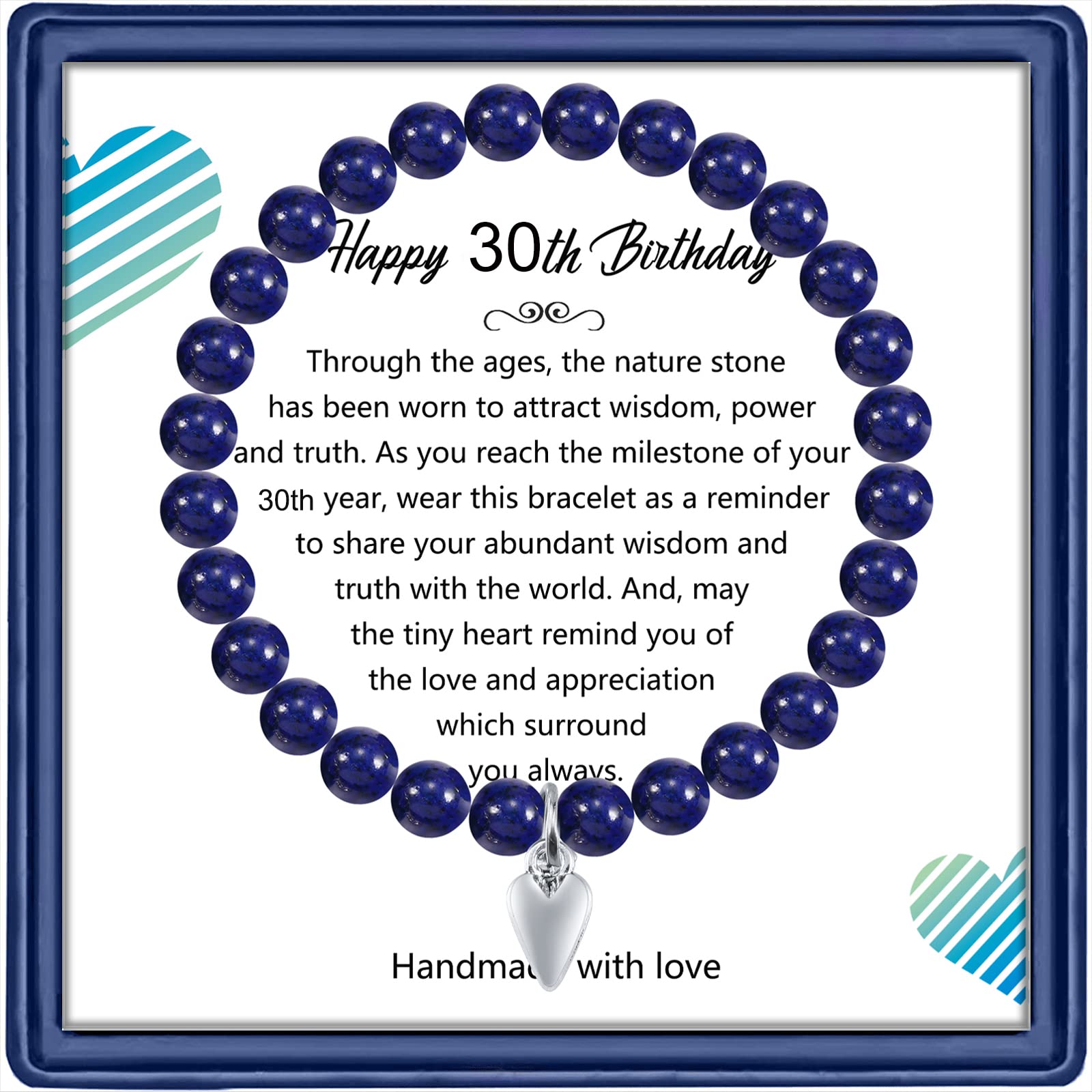 30th Birthday Gifts for Women - Elegant Beads Bracelet Jewelry for Her, Mom, Daughter, Sister, Best Friend, Wife, Boss - Perfect Birthday Gift for Turning 30 - Ideal for Celebrations, Parties, and Special Occasions