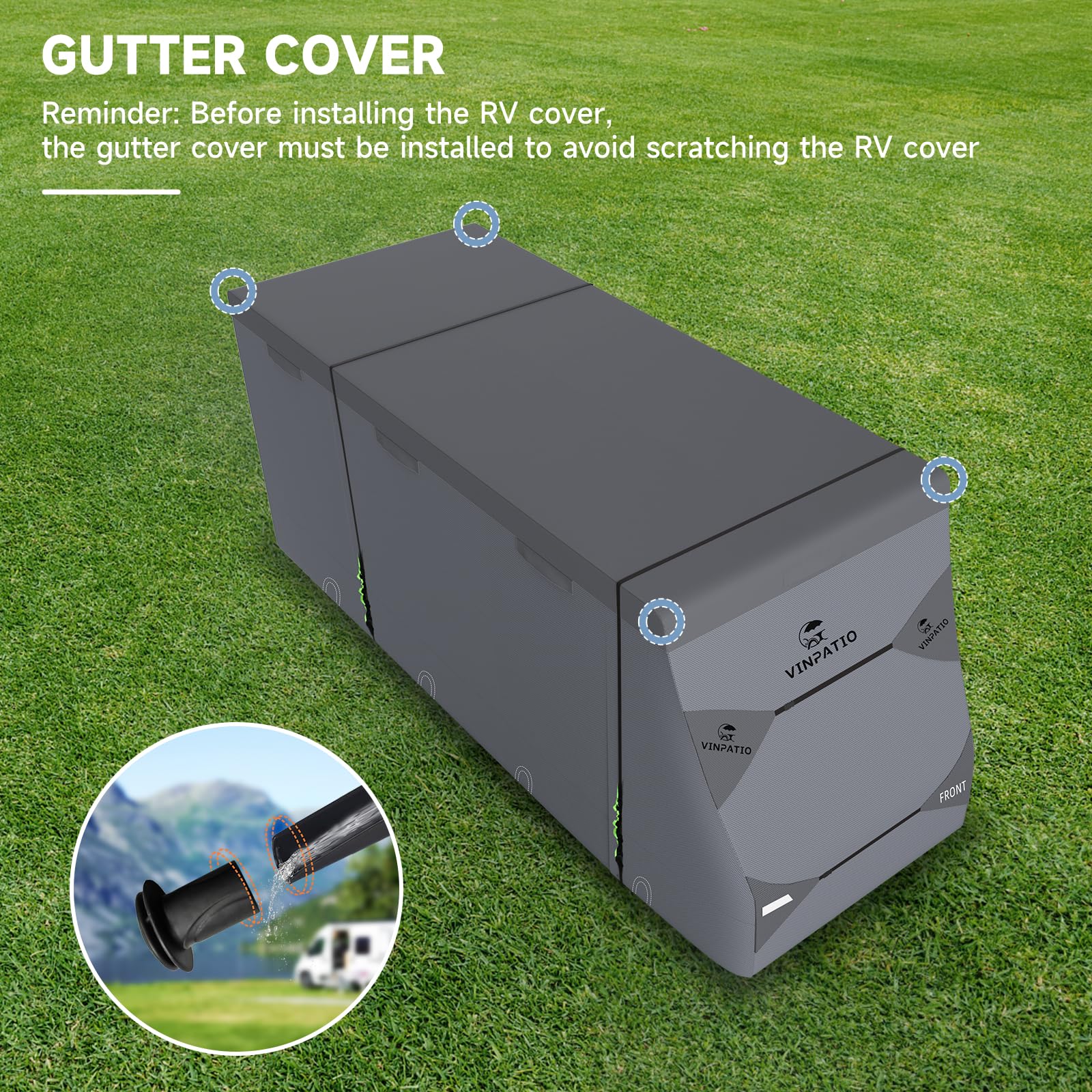 Heavy Duty Class C RV Cover - Extra Thick 7-Layer Waterproof & Windproof Protection for 23'-26' RVs | UV-Resistant Camper Cover with 3 Extra Long Straps & Gutter Covers | Perfect for Outdoor Storage, Winter Protection & Travel Season Shelter