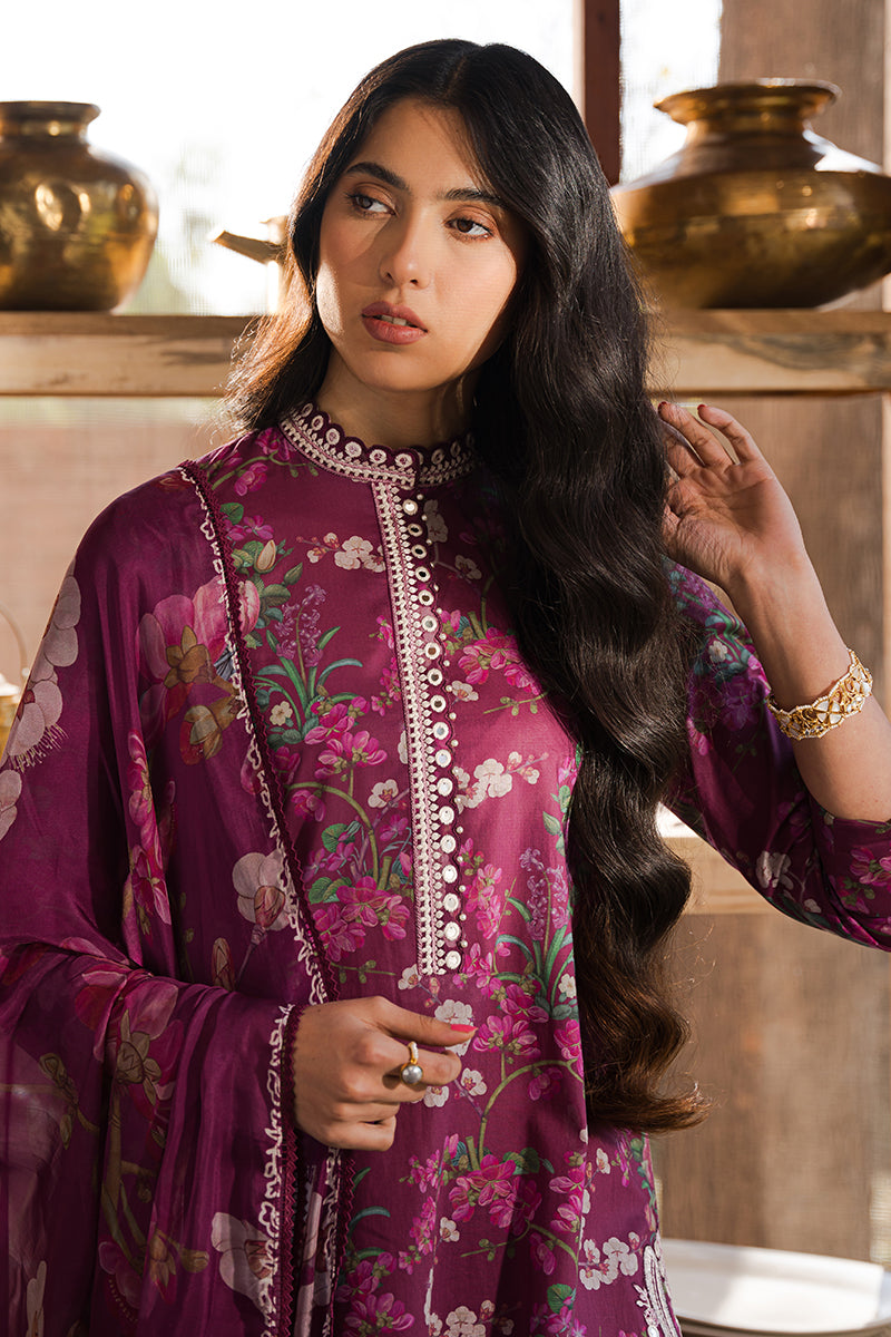 IRIS MAUVE 3-Piece Embroidered Lawn Suit Set for Women | Elegant Pakistani Formal Wear | Perfect for Weddings, Parties & Special Occasions