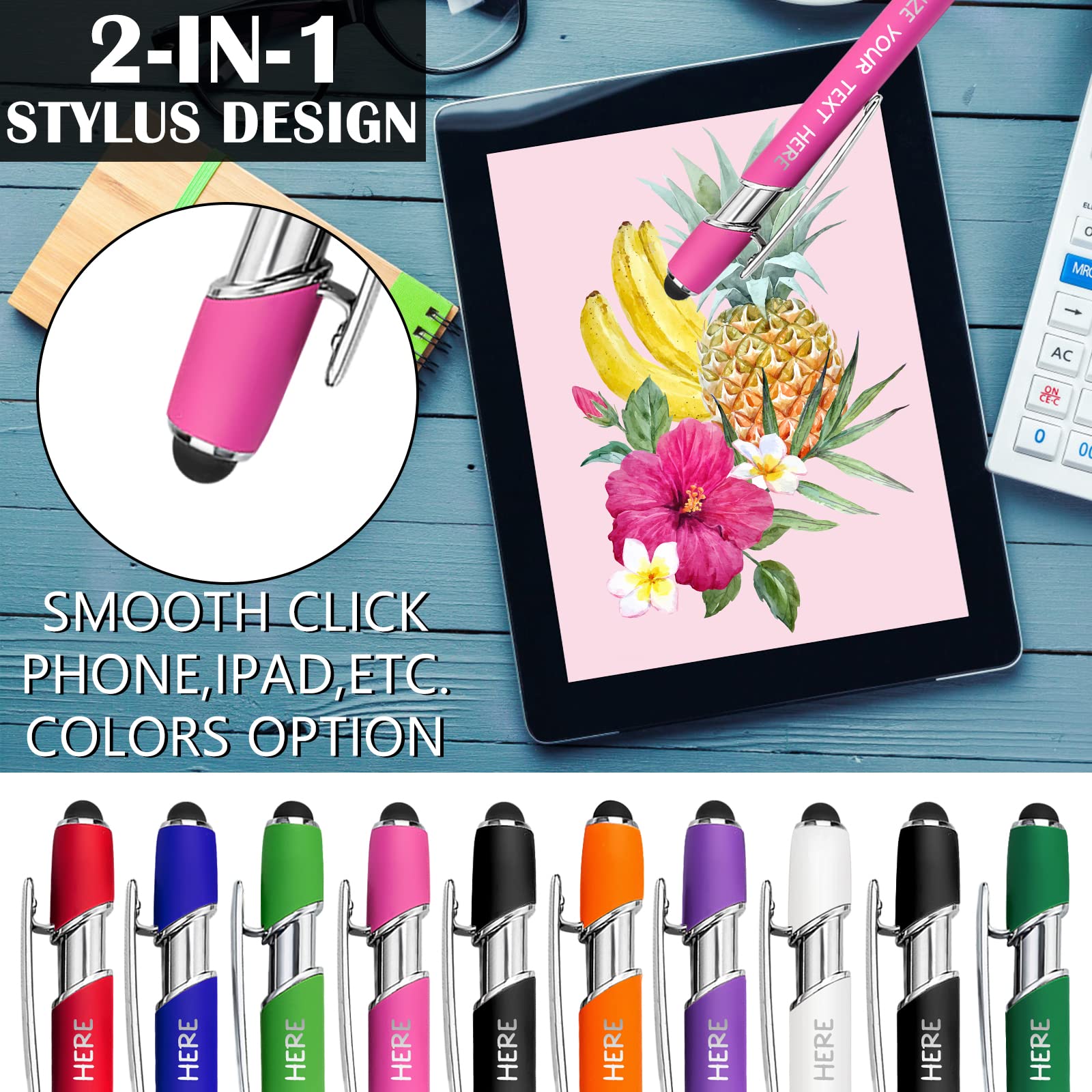 156 Pcs Custom Pens with Stylus - Personalized Engraved Pens for Business, Graduation & Anniversaries - Free Text & Logo Engraving (Bulk Orders up to 500pcs) - Perfect for Corporate Gifts, Promotional Events & Special Occasions