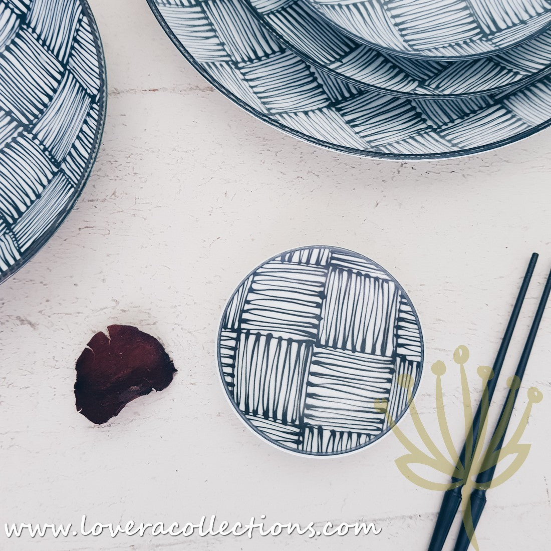 Awasaka Black & White Modern Checkered Dinnerware Set - 12-Piece Ceramic Plates & Bowls for Dining - Perfect for Restaurants, Weddings & Home Decor (60% Off Limited Time Sale)