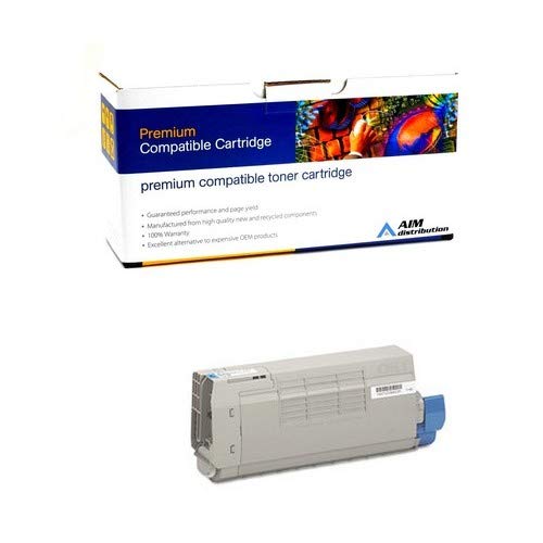 High-Yield AIM Compatible Okidata MC-860 Cyan Toner Cartridge Replacement (10,000 Pages) - 44059227 - Perfect for Office Printing & Bulk Document Production
