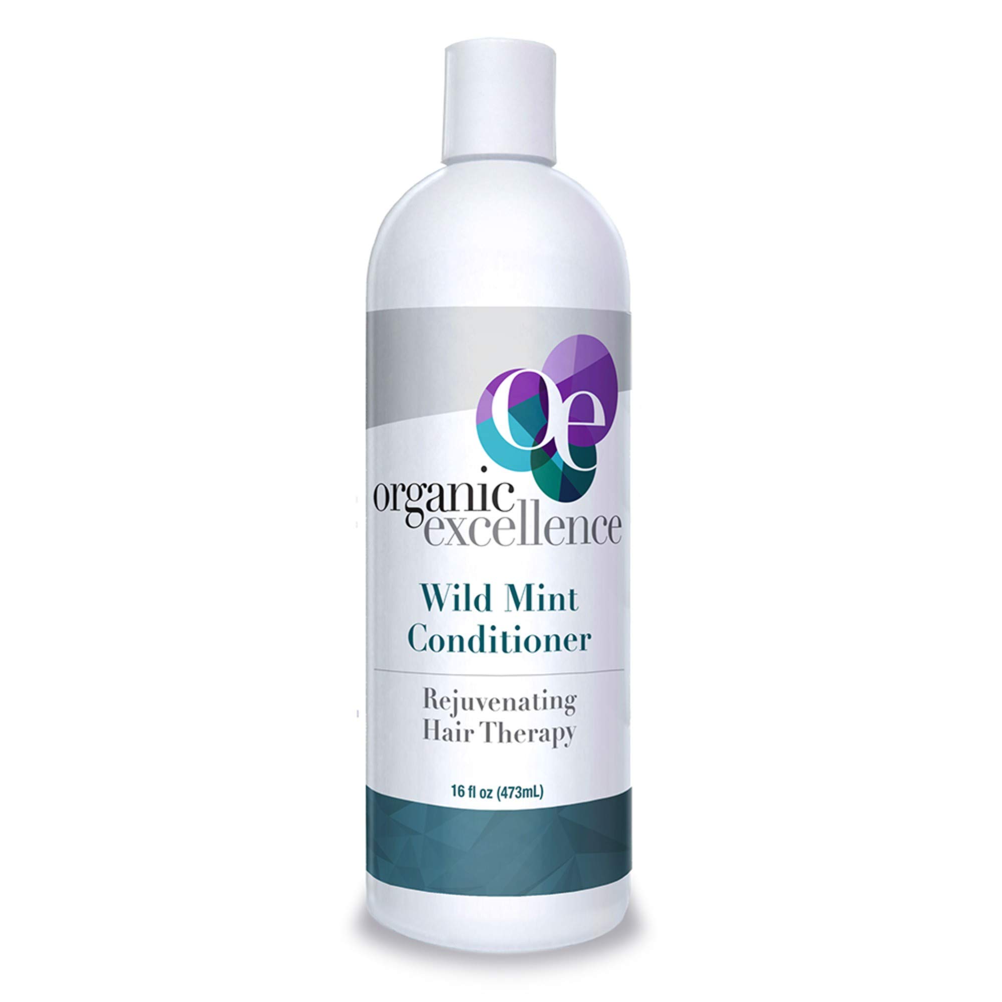 Organic Excellence Wild Mint Conditioner - 16 fl oz | Natural Hair Care for Dry & Damaged Hair | Revitalizing & Hydrating for Daily Use