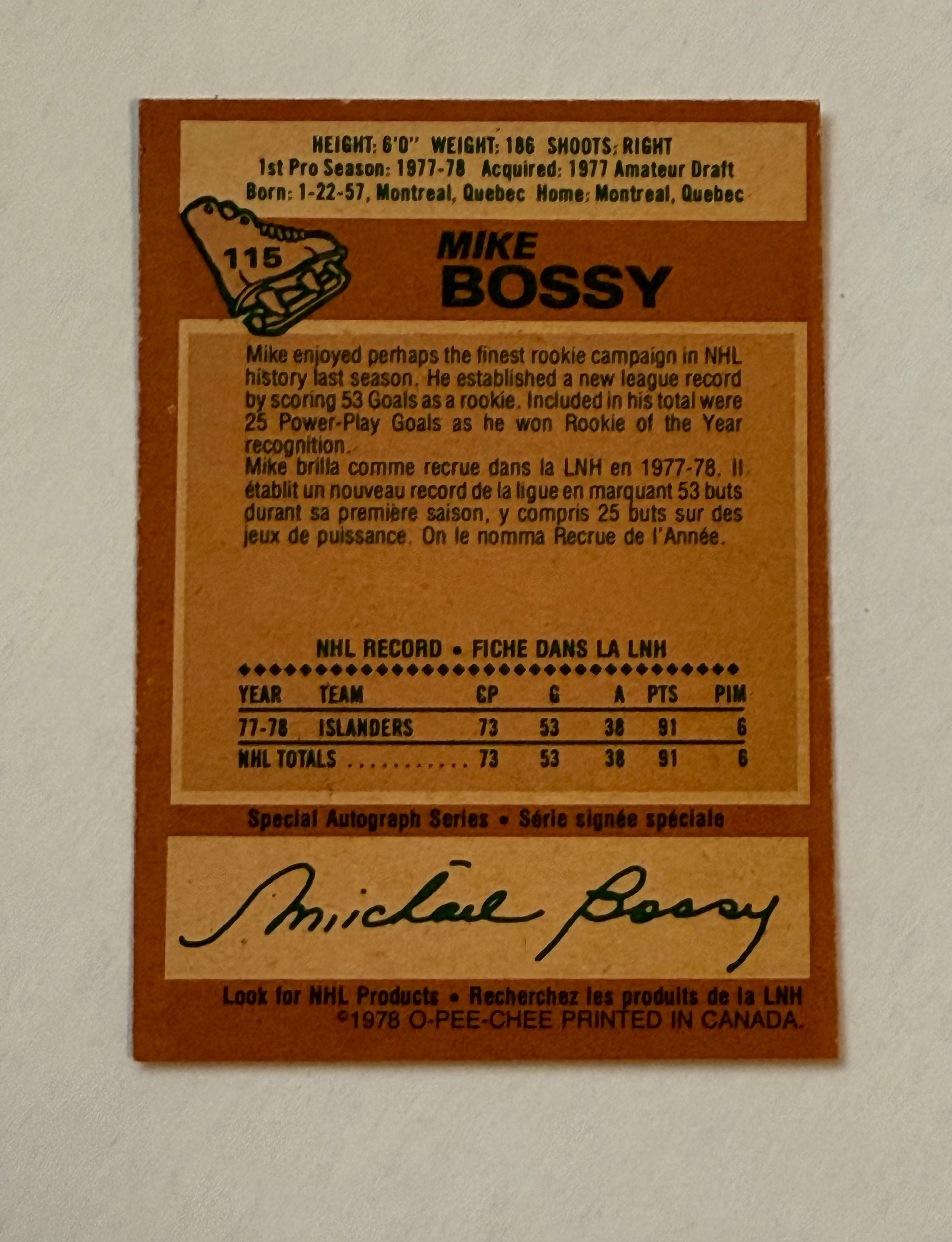 1978 Mike Bossy OPC High Grade Condition Hockey Rookie Card - Perfect for Collectors, Sports Memorabilia & Investment