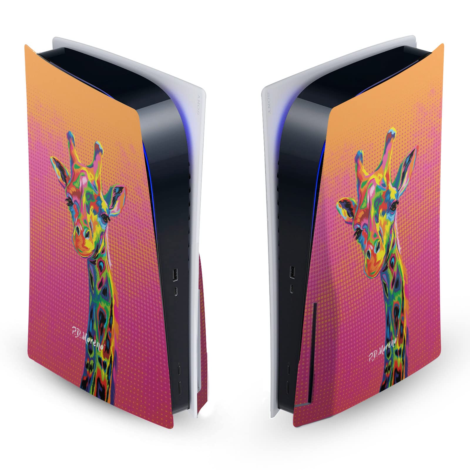 Official P.D. Moreno Giraffe Animals II Vinyl Skin Sticker Cover Compatible with Sony PlayStation 5 PS5 Disc Edition Console - Gaming Decoration & Protection for Your Console