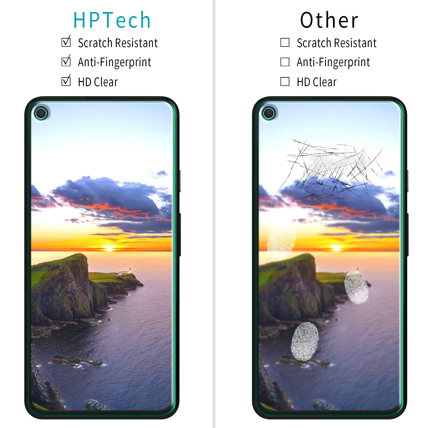 HPTech 2-Pack Google Pixel 4a 5G Tempered Glass Screen Protector - Anti-Scratch, Bubble-Free for Daily Protection