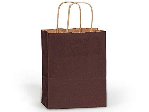 Eco-Friendly 100% Recycled Kraft Tint Bags for Chocolate Packaging - Bulk 8x4.75x10.25 Inch Brown Shopping Bags (250 Count) - Perfect for Candy Stores, Gift Wrapping & Retail Packaging