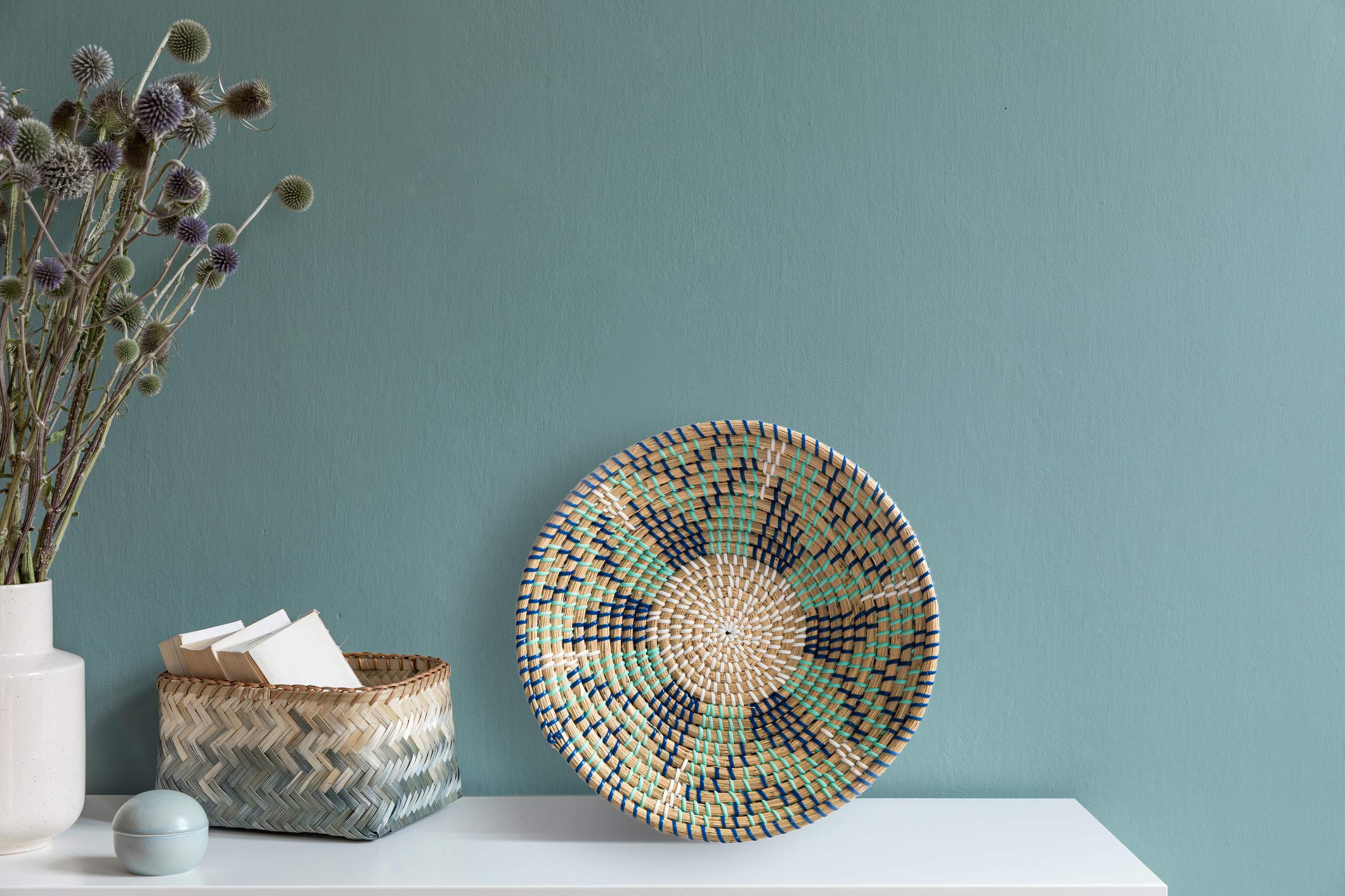 Natural Seagrass Woven Wall Basket - 13.7