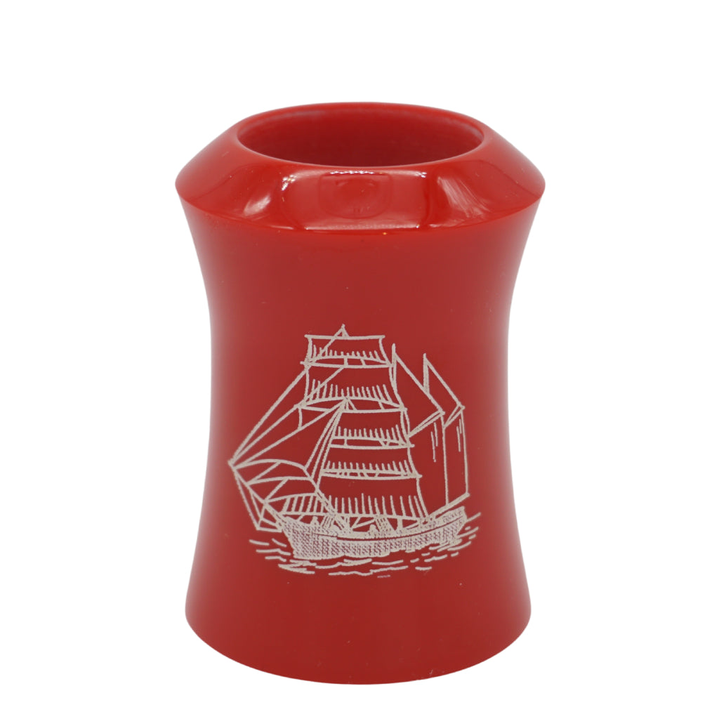 Premium Sea Voyager Etched Series Shaving Brush with Red Handle - Fits 24mm & 26mm Knots - Perfect for Wet Shaving & Beard Grooming at Home