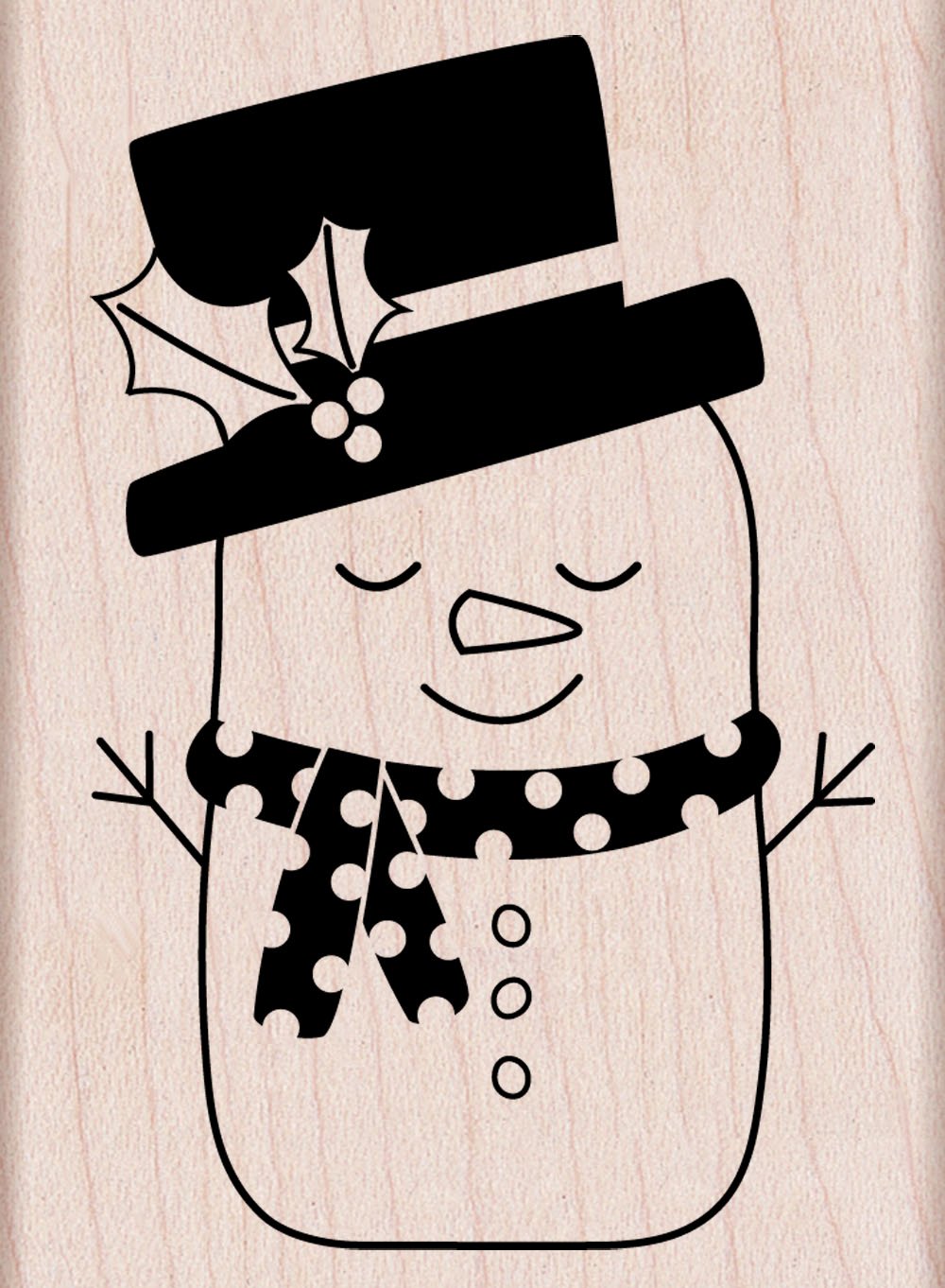 Hero Arts Sleeping Snowman Woodblock Rubber Stamp - Christmas Card Making, Scrapbooking & DIY Holiday Crafts