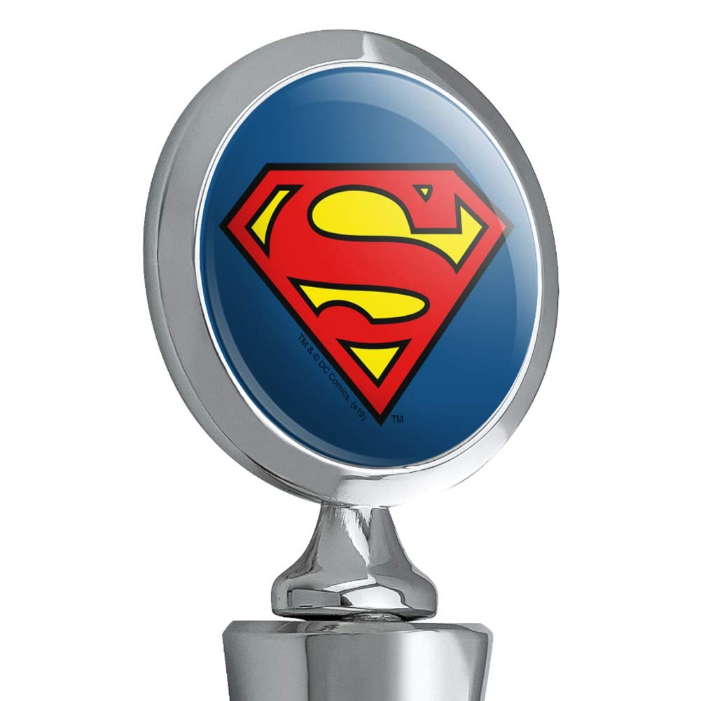 Superman Classic S Shield Logo Wine Bottle Stopper - DC Comics Collectible Bar Accessory for Wine Lovers & Home Entertaining