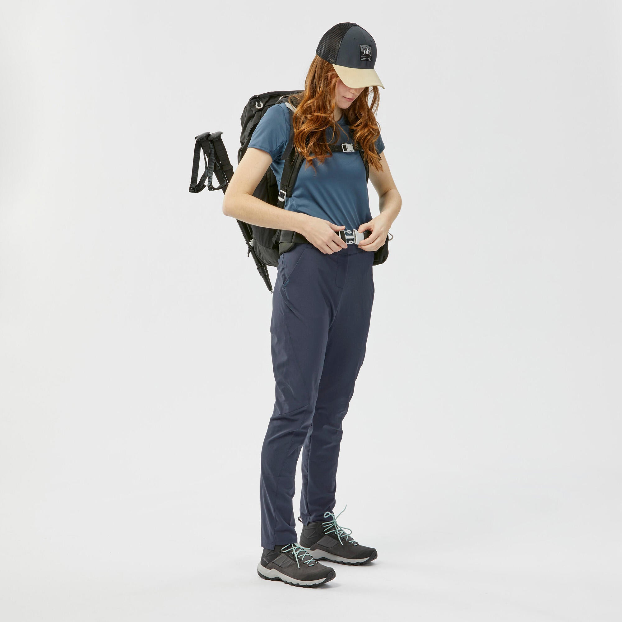 Quechua Women's MH100 Hiking Pants - Lightweight Water-Resistant Trekking Trousers for Outdoor Adventures & Mountain Climbing