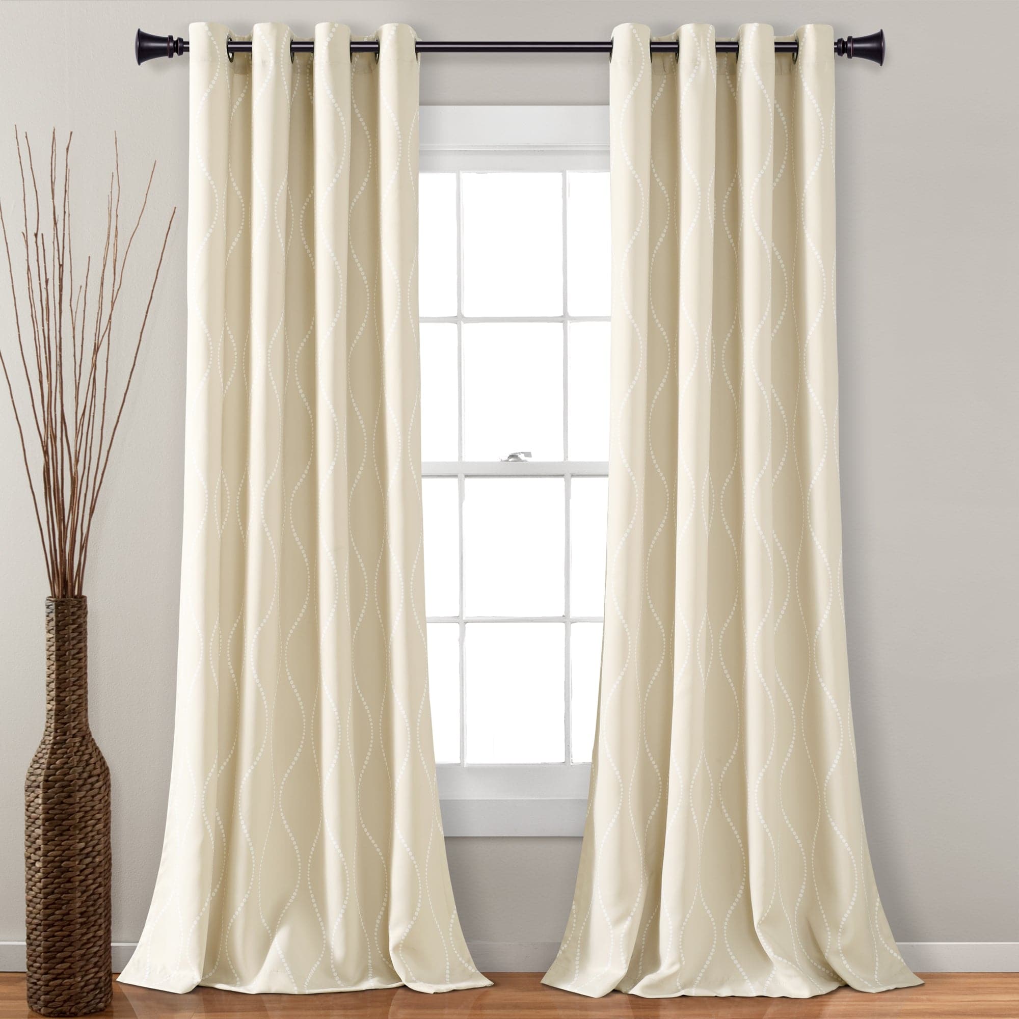 Swirl Light Filtering Window Curtains - Blackout Sheer Drapes for Living Room & Bedroom - Soft Sunlight Diffusion & Privacy Protection