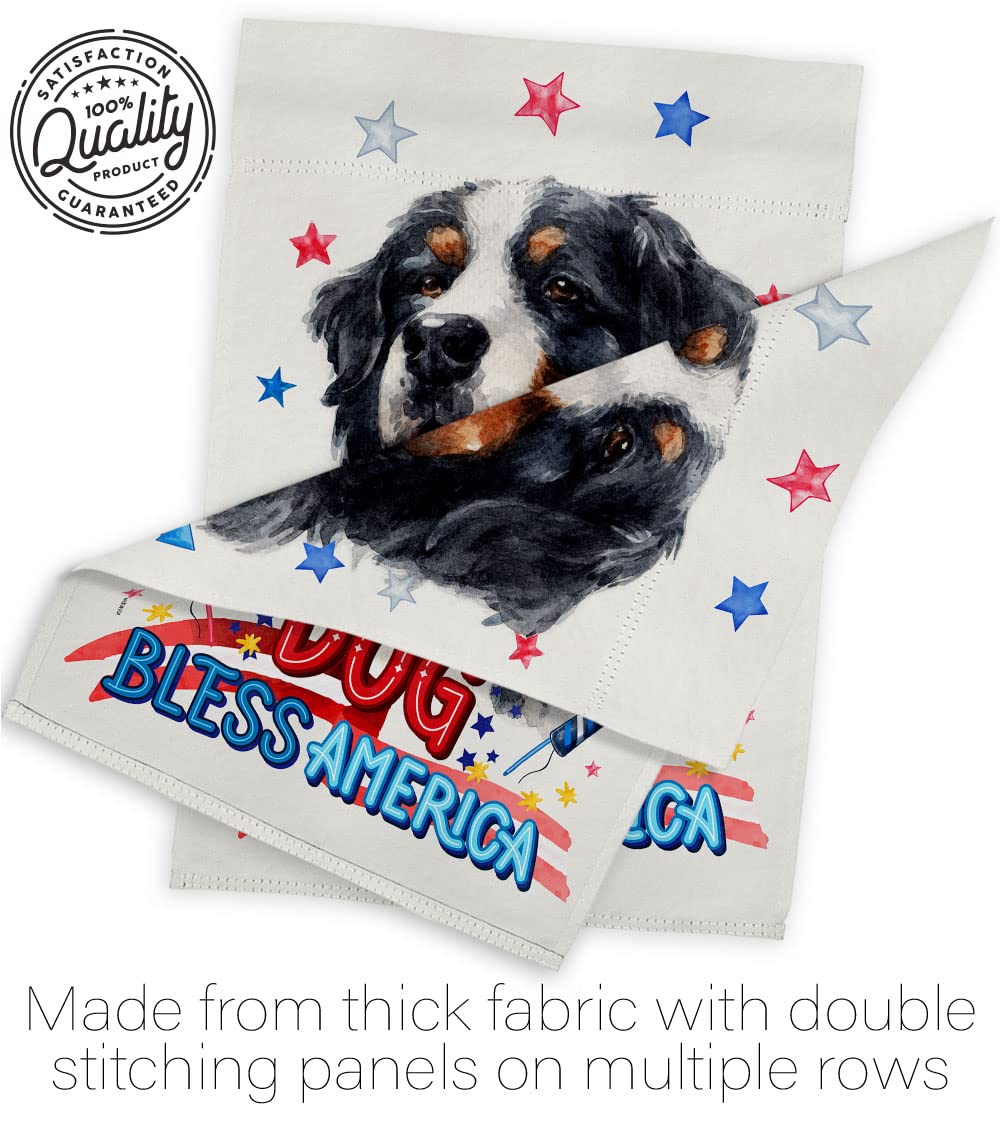 Patriotic Bernese Dog Garden Flag Set - Double-Sided Yard Decor for Pet Lovers