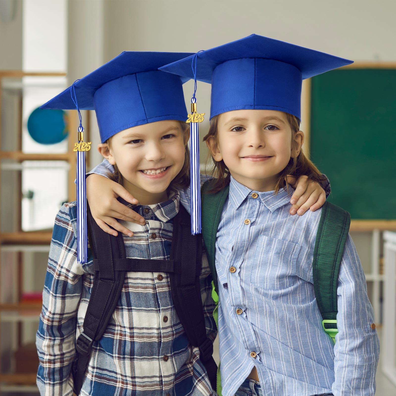 Berlune 2025 Preschool Graduation Caps Bulk - 24-Pack Kindergarten Graduation Hats with Metal 2025 Tassel, Adjustable Child Size (3-6 Years) - Perfect for Preschool Ceremonies, Kindergarten Graduation Parties & Photo Shoots