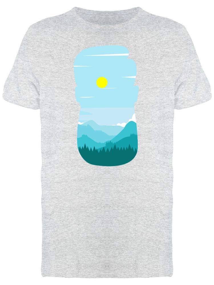 Trendy Hipster Man Silhouette Landscape Graphic T-Shirt for Men - Casual Streetwear & Urban Fashion