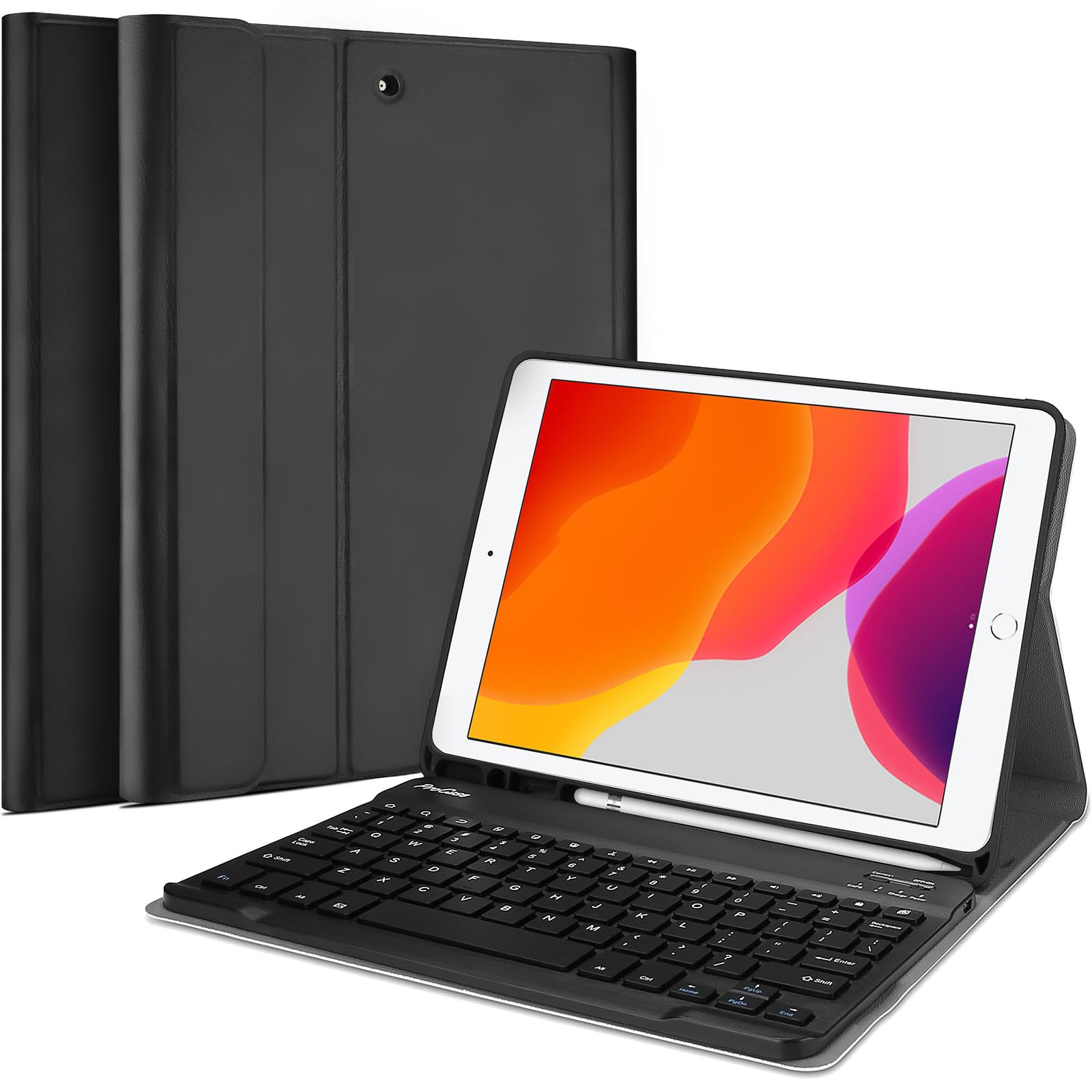 ProCase Magnetic Detachable Keyboard Case for iPad 10.2 9th/8th/7th Gen, iPad Air 10.5 & iPad Pro 10.5 - Wireless Bluetooth Keyboard with Auto Sleep/Wake Function - Black | Perfect for Work, Study & Travel