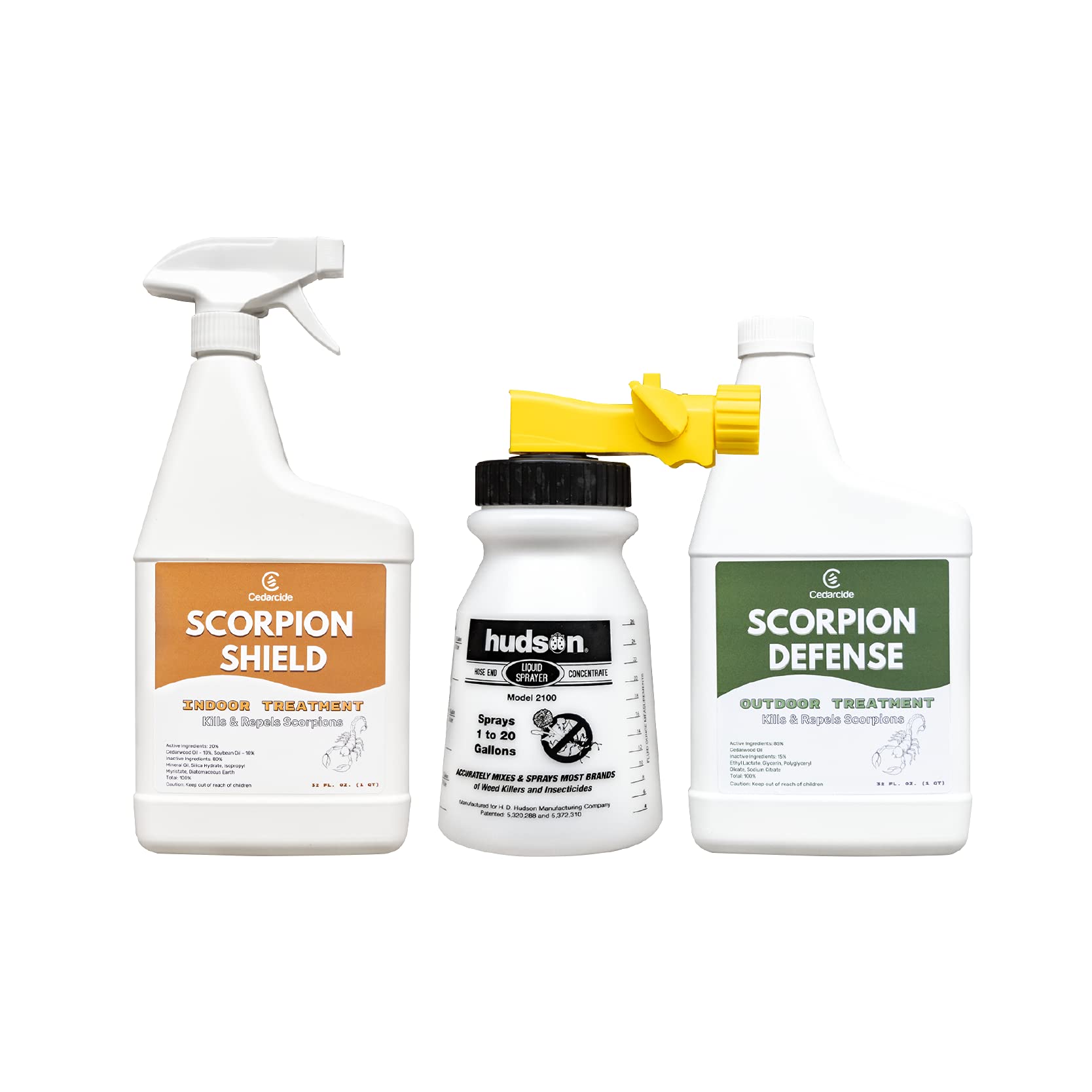 Cedarcide Scorpion Killer Spray Kit (Small) - Natural Cedar Oil Indoor & Outdoor Pest Control - Safe for Pets - Kills & Repels Scorpions, Spiders & Insects - Home, Yard, Garage & Garden Use