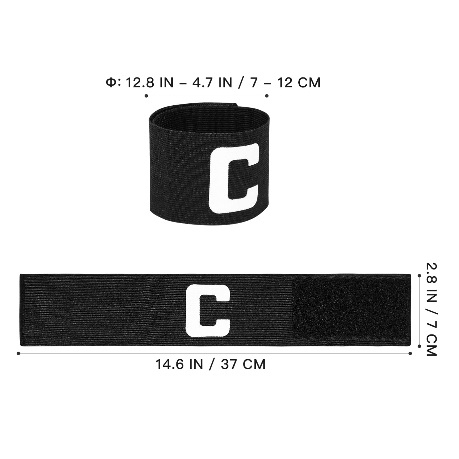 LIOOBO Football Captain Armband - Adjustable Black Soccer Arm Band for Team Sports, Training & Matches - Durable Sports Accessories for Players, Coaches & Referees (1PC) - Perfect for Football, Soccer, Rugby & School Sports Events