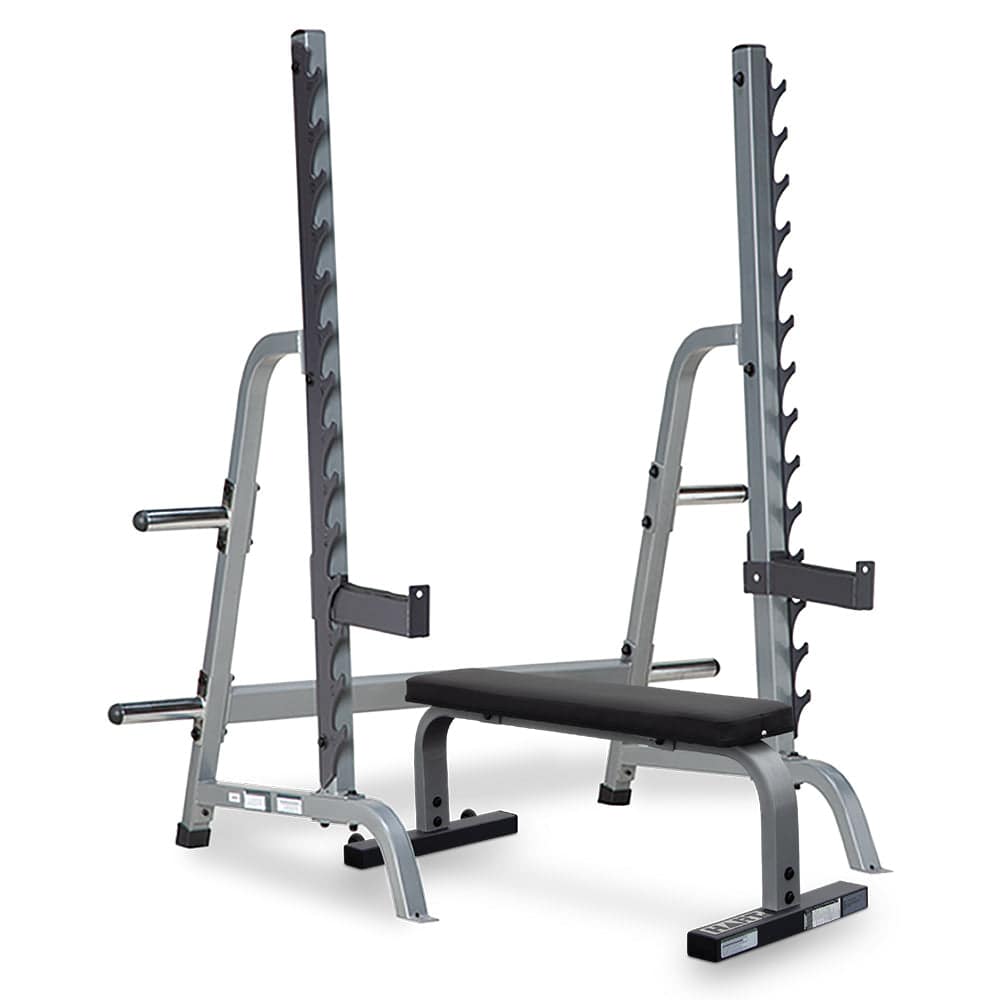 HART Multi Press Rack Combo Flat Bench - Adjustable Weight Bench for Home Gym Strength Training - Perfect for Squats, Bench Press & Full-Body Workouts