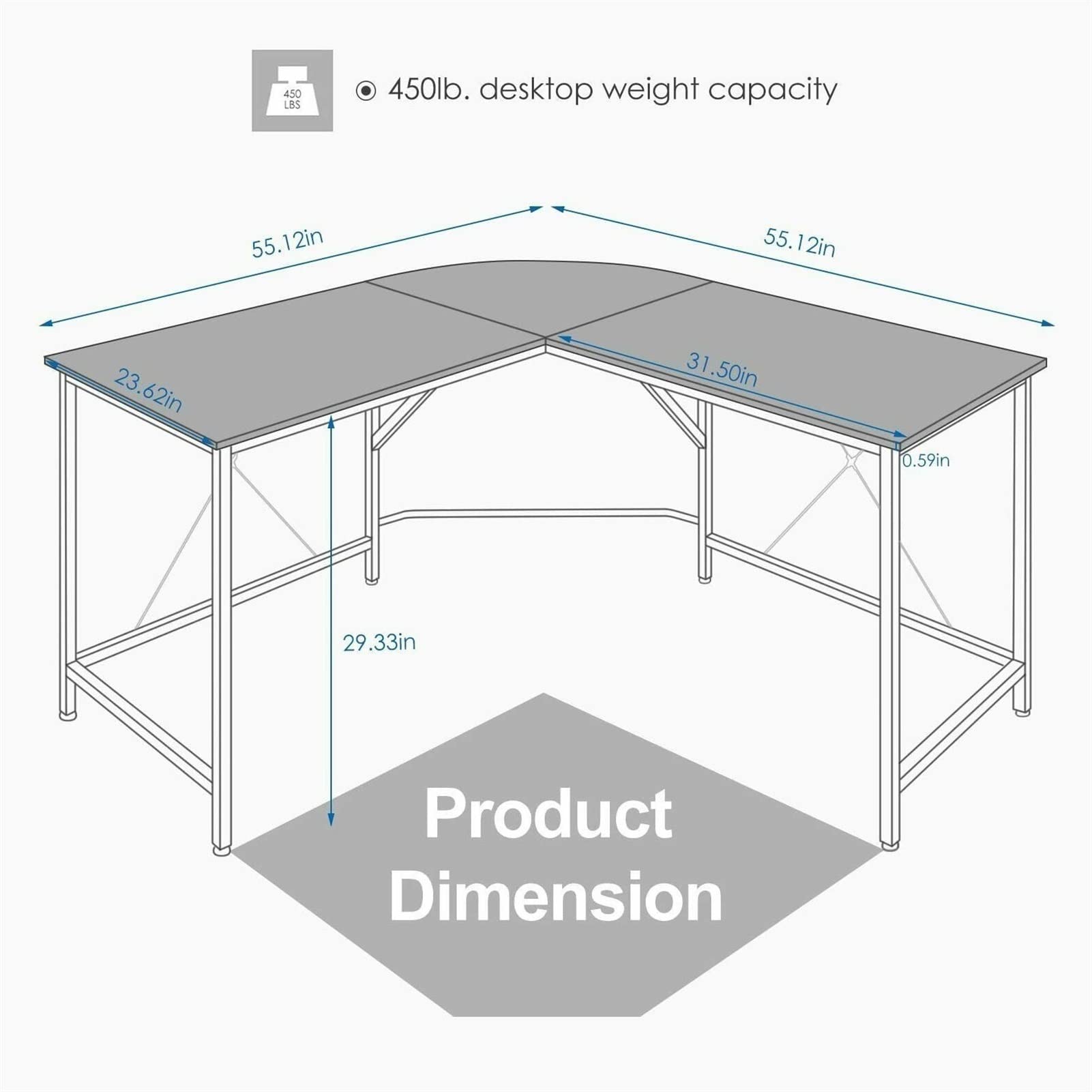 Modern L-Shaped PC Desk - Adjustable Corner Computer Desk for Home Office, Study & Workstation | Multi-Functional Writing Table with Storage | Perfect for Small Spaces & Gaming Setups (Brown)
