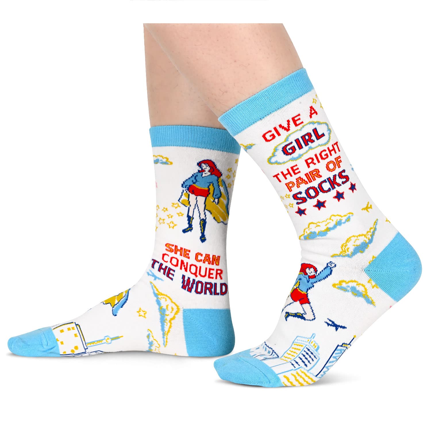 HappyPop Funny Feminist Socks for Women - Inspirational Book Lover Gifts, Novelty Gift Ideas for Readers & Writers - Perfect for Book Clubs, Birthdays & Holidays