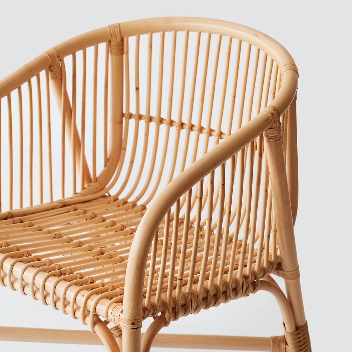 Handwoven Jakarta Rattan Dining Chair - Natural Wicker Chair for Indoor & Outdoor Dining, Patio, Garden, and Restaurant Use