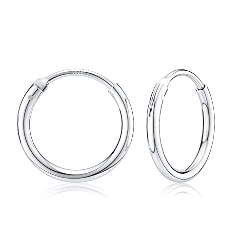 925 Silver Hoop Earrings for Women & Men - Large Clip-On Earrings with Bone Buckle - Perfect for Parties, Weddings, and Everyday Fashion Accessories
